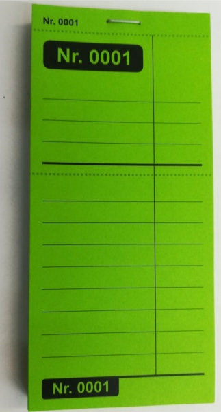 1000 Doppelnummern - Kellnerzettel - Kellnerblöcke - Abrechnungszettel - Abholscheine - 68 x 149 mm